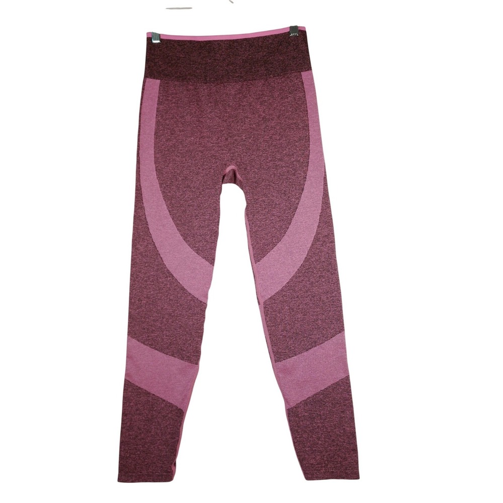 Victorias Secret PINK Seamless Leggings Burgundy Pink Marled High‎ Waist Large